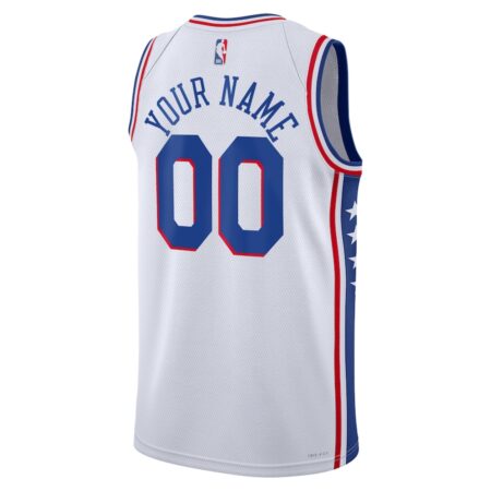 Unisex Nike White Philadelphia 76ers 2022/23 Swingman Custom Jersey - Association Edition - Image 3