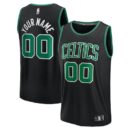 Men's Fanatics Black Boston Celtics Fast Break Custom Jersey - Statement Edition