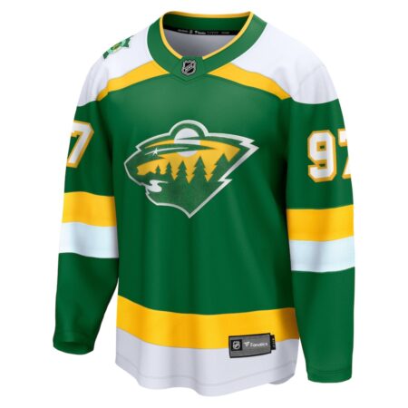 Men's Fanatics Kirill Kaprizov Green Minnesota Wild Alternate Premier Breakaway Player Jersey - Image 2