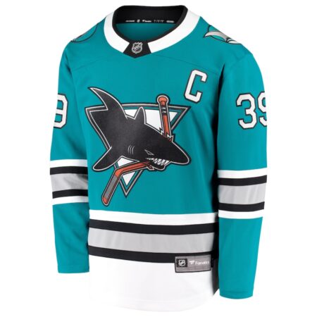 Men's San Jose Sharks Logan Couture Fanatics Teal 30th Anniversary Premier Breakaway Player Jersey - Image 2