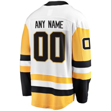 Men's Pittsburgh Penguins Fanatics White Away Breakaway Custom Jersey - Image 3