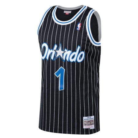 Men's Mitchell & Ness Penny Hardaway Black Orlando Magic Hardwood Classics Swingman Jersey - Image 2
