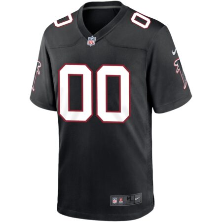 Men's Nike Black Atlanta Falcons Throwback Custom Game Jersey - Image 2