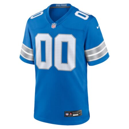 Men's Nike Blue Detroit Lions Custom Game Jersey - Image 2