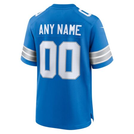 Men's Nike Blue Detroit Lions Custom Game Jersey - Image 3