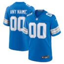 Men's Nike Blue Detroit Lions Custom Game Jersey