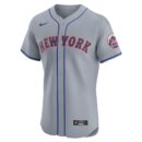 Men's New York Mets Nike Gray Road Vapor Premier Elite Patch Jersey