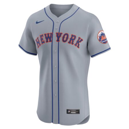 Men's New York Mets Nike Gray Road Vapor Premier Elite Patch Jersey - Image 2