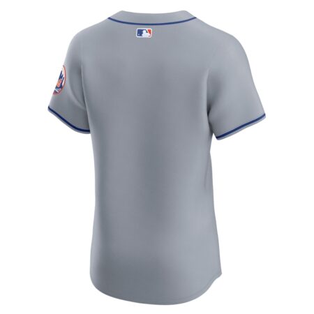 Men's New York Mets Nike Gray Road Vapor Premier Elite Patch Jersey - Image 3