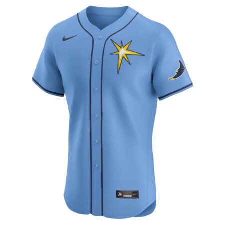 Tampa Bay Rays Nike Alternate Vapor Premier Elite Patch Jersey - Light Blue - Image 2