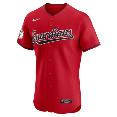 Men's Cleveland Guardians Nike Red Alternate Vapor Premier Elite Patch Jersey - Image 2
