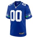 Men's Nike Royal Seattle Seahawks Throwback Custom Jersey