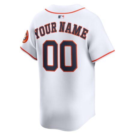 Men's Houston Astros Nike White Home Limited Custom Jersey - Image 2