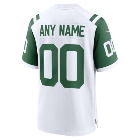 Nike White New York Jets Classic Alternate Custom Replica Jersey - Image 3